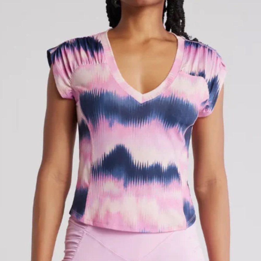 NWT FP Movement Free People True North Printed Tee Purple Pink
